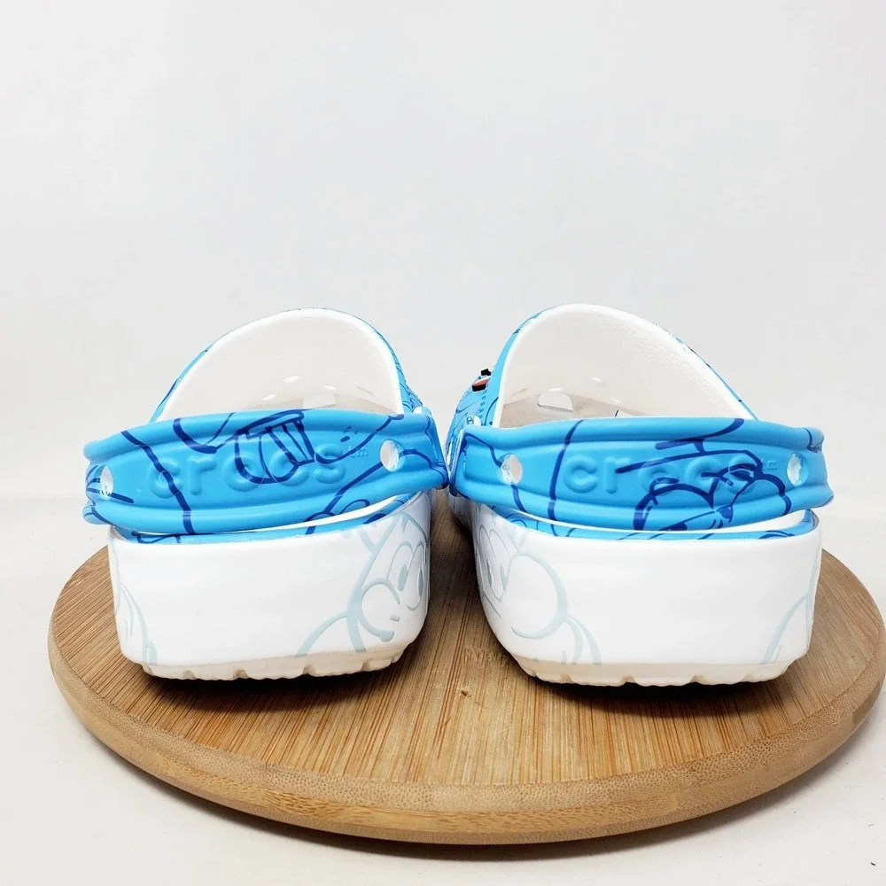 Crocs Smurfs Sandals Kids 2 Blue‎ Classic Clog Casual Boys Girls Shoes